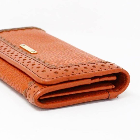 BURBERRY #MCA056 Orange Leather Wallet - Picture 6 of 8
